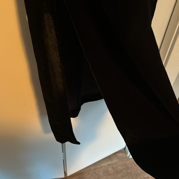 Zara Black Velvet Draped Dress with Slit - Picture 7 of 7
